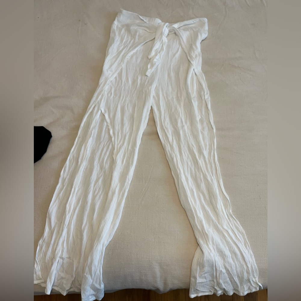 White Swimsuit Coverup Pants